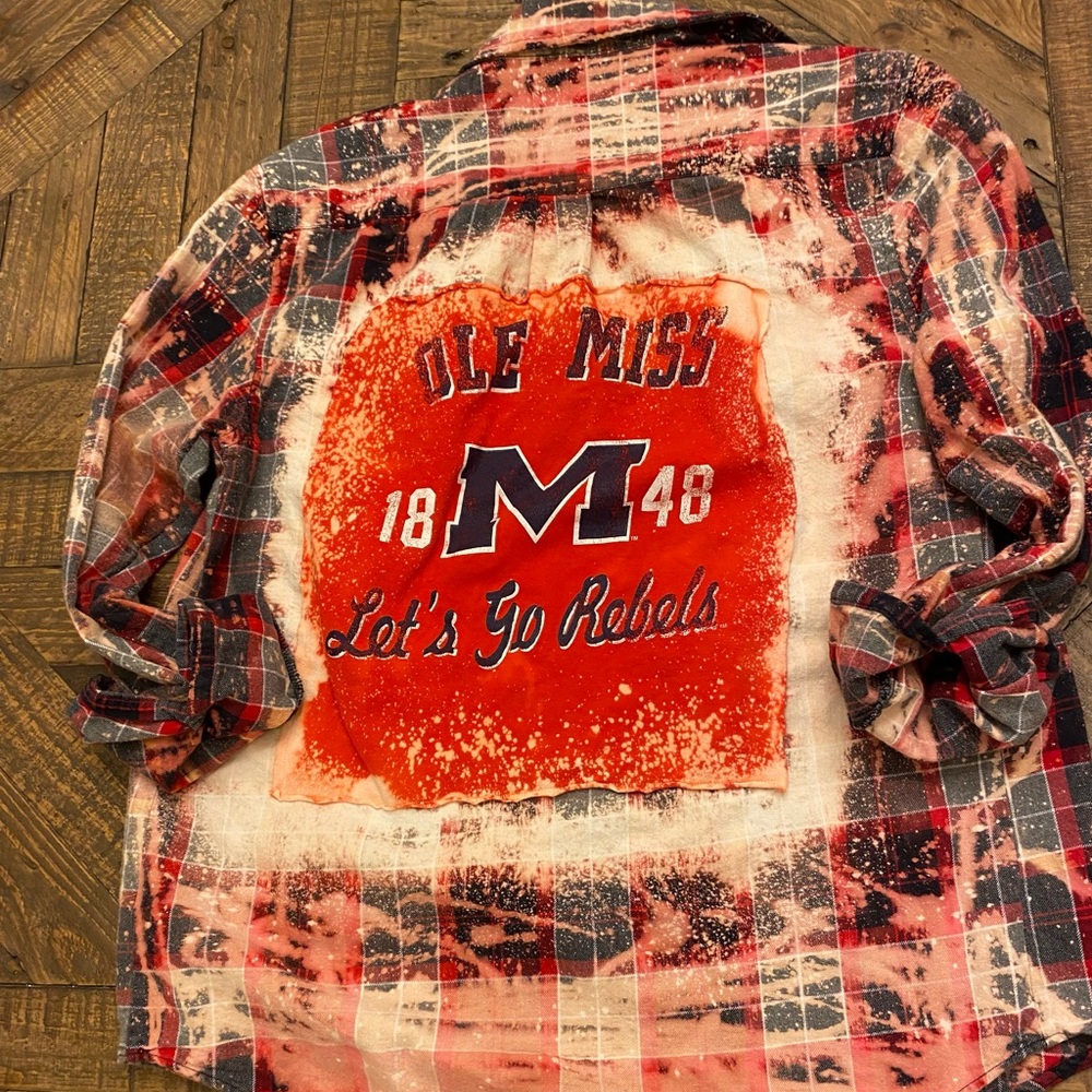 Ole Miss bleached flannel